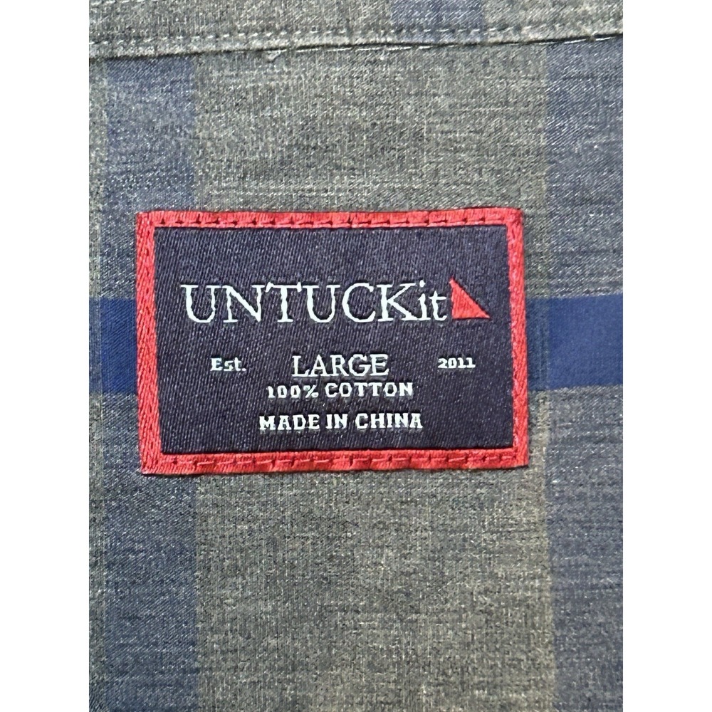 Untuckit Blue Plaid Long-Sleeve Shirt - Picture 2 of 6